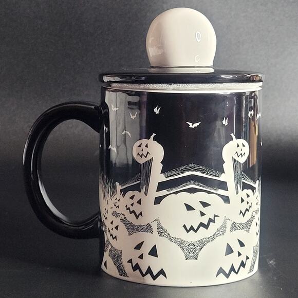 The‎ Nightmare Before Christmas Jack Skellington 18 oz Ceramic Mug With Lid NEW - Picture 4 of 6